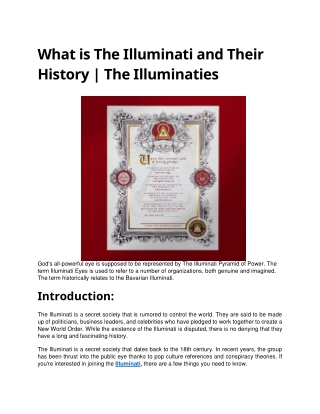 What is The Illuminati and Their History - The Illuminaties