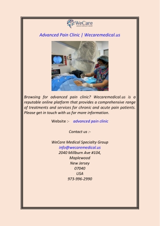 Advanced Pain Clinic Wecaremedical.us