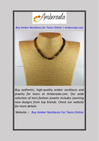 Buy Amber Necklaces for Teens Online Amberada.com