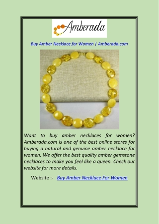 Buy Amber Necklace for Women Amberada.com