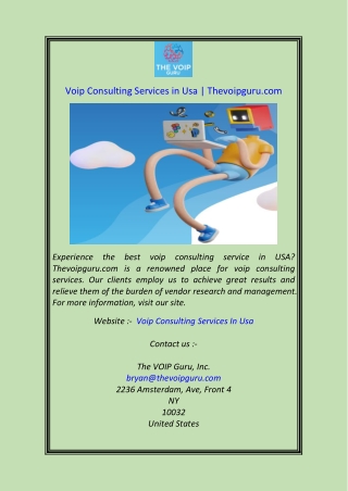 Voip Consulting Services in Usa Thevoipguru.com