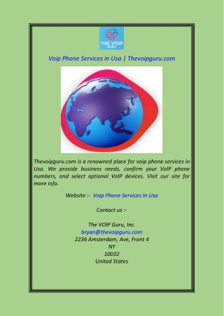 Voip Phone Services in Usa hevoipguru.com