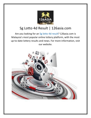 Sg Lotto 4d Result | 126asia.com