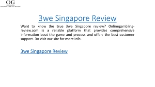 3we Singapore Review Onlinegambling-review.com