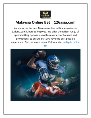 Malaysia Online Bet  126asia.com