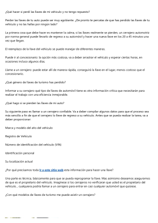 ¿Qué hacer si he perdido las llaves de mi coche y no tengo otras de repuesto?