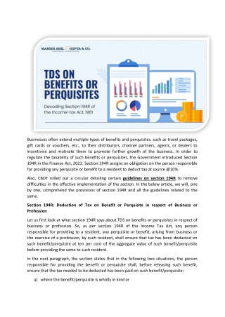 TDS on Benefits or Perquisites - Decoding Section 194R of the Income-tax Act, 1961