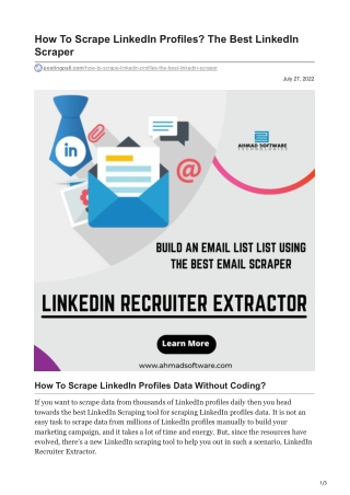 1How To Scrape LinkedIn Profiles