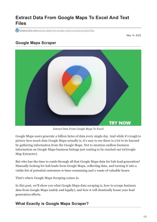 Extract Data From Google Maps To Excel