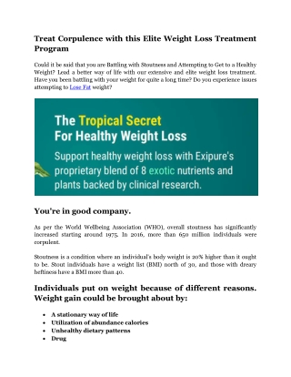 The Tropical Secret For Healthy Weight Loss