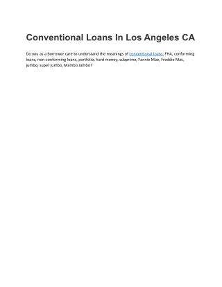 Conventional Loans