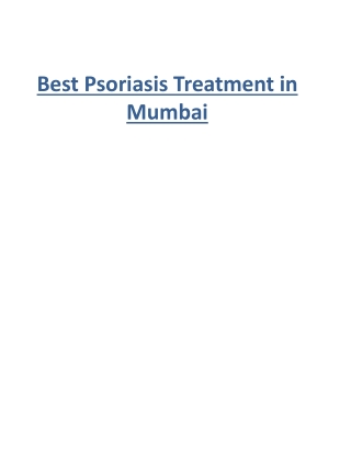 Best Psoriasis Treatment in Mumbai