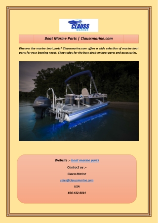 Boat Marine Parts | Claussmarine.com