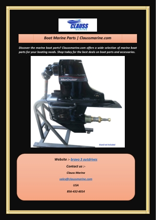 Bravo 3 Outdrives | Claussmarine.com