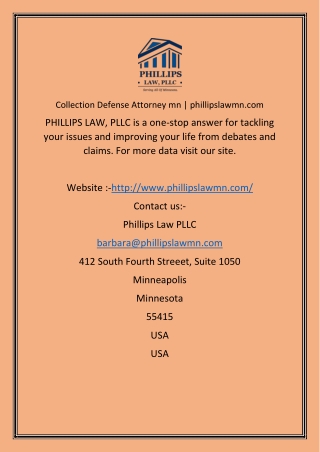 Collection Defense Attorney mn  phillipslawmn