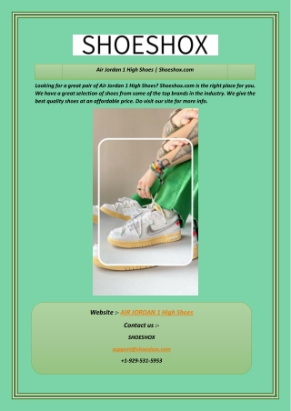 Air Jordan 1 High Shoes | Shoeshox.com