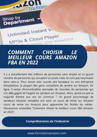 Comment Choisir Le Meilleur Cours Amazon Fba en 2022