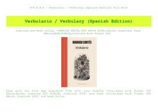 #^R.E.A.D.^ Verbolario  Verbulary (Spanish Edition) Full Book