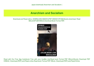 {epub download} Anarchism and Socialism (E.B.O.O.K. DOWNLOAD^