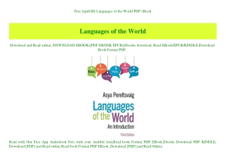 Free [epub]$$ Languages of the World PDF eBook