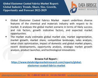 Elastomer Coated Fabrics Market  report