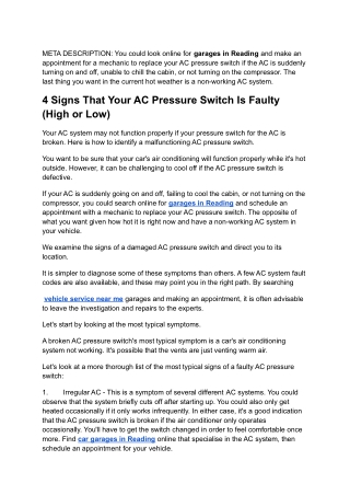 4 Signs That Your AC Pressure Switch Is Faulty (High or Low)