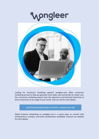 Conversion Marketing Experts | wongleer.com