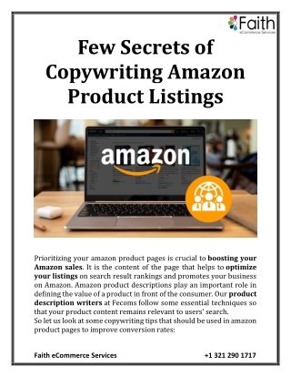 Few Secrets of Copywriting Amazon Product Listings