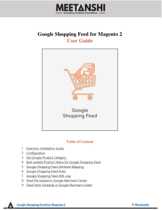 Magento 2 Google Shopping Feed