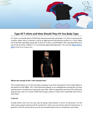 Type Of T-shirts and How Should They Fit You Body Type