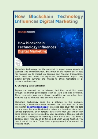 How Blockchain Technology Influences Digital Marketing