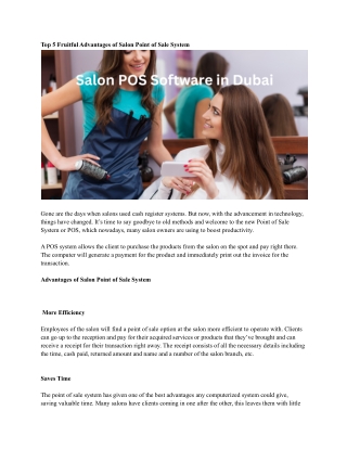 Salon POS Software in Dubai