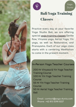 Bali Yoga Training Classes