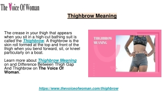 Thighbrow Meaning