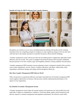 Laundry Management Software Dubai