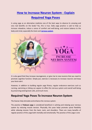 How to Increase Neuron System – Explain Required Yoga Poses