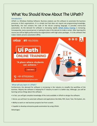 What You Should Know About The UiPath