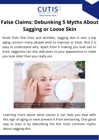 False Claims: Debunking 5 Myths About Sagging or Loose Skin