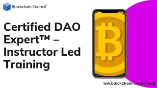 Certified DAO Expert™ – Instructor Led Training | Blockchain Council