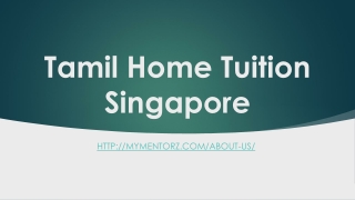 Tamil Home Tuition Singapore