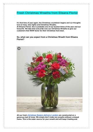 Fresh Christmas Wreaths from Elisana Florist