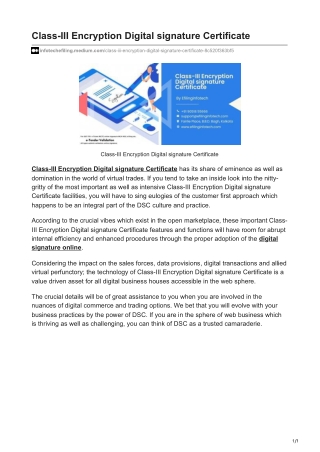 Class-III Encryption Digital signature Certificate