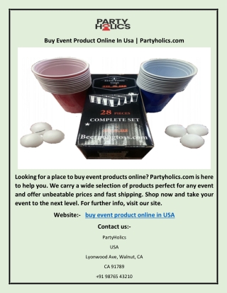 Buy Event Product Online In Usa | Partyholics.com
