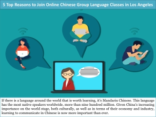 5 Top Reasons to Join Online Chinese Group Language Classes in Los Angeles