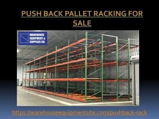 Push Back Pallet Racking For Sale PPT