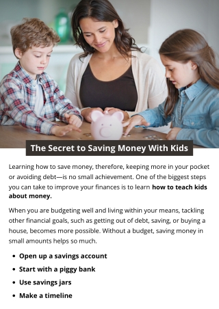 The Secret to Saving Money With Kids