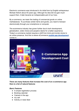 eCommerce app development_ Features, Cost And Benefits