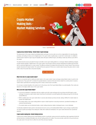 Crypto Market Making Services | Market Maker Crypto exchange