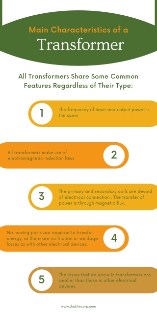 Main Characteristics of a Transformer