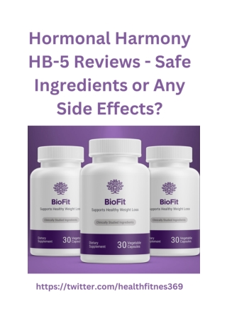 Hormonal Harmony HB-5 Reviews - Safe Ingredients or Any Side Effects